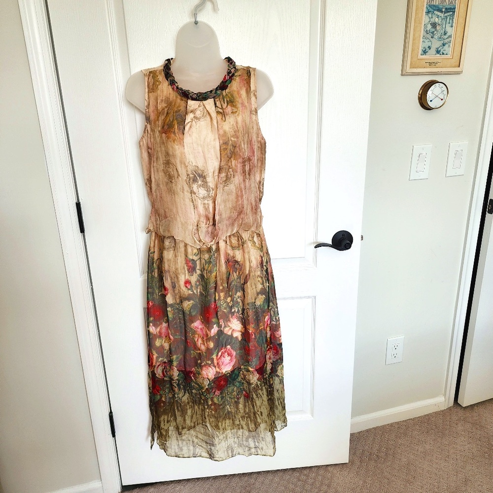 Chiffon dress - silk overlay